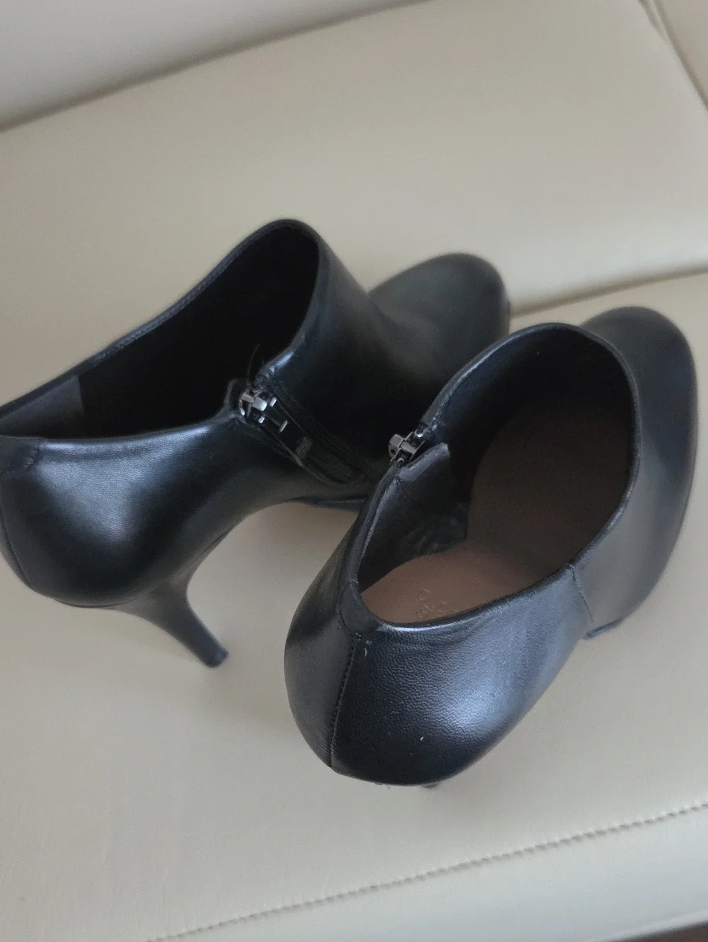 Classic Black Leather Women's High-Heel Ankle Booties